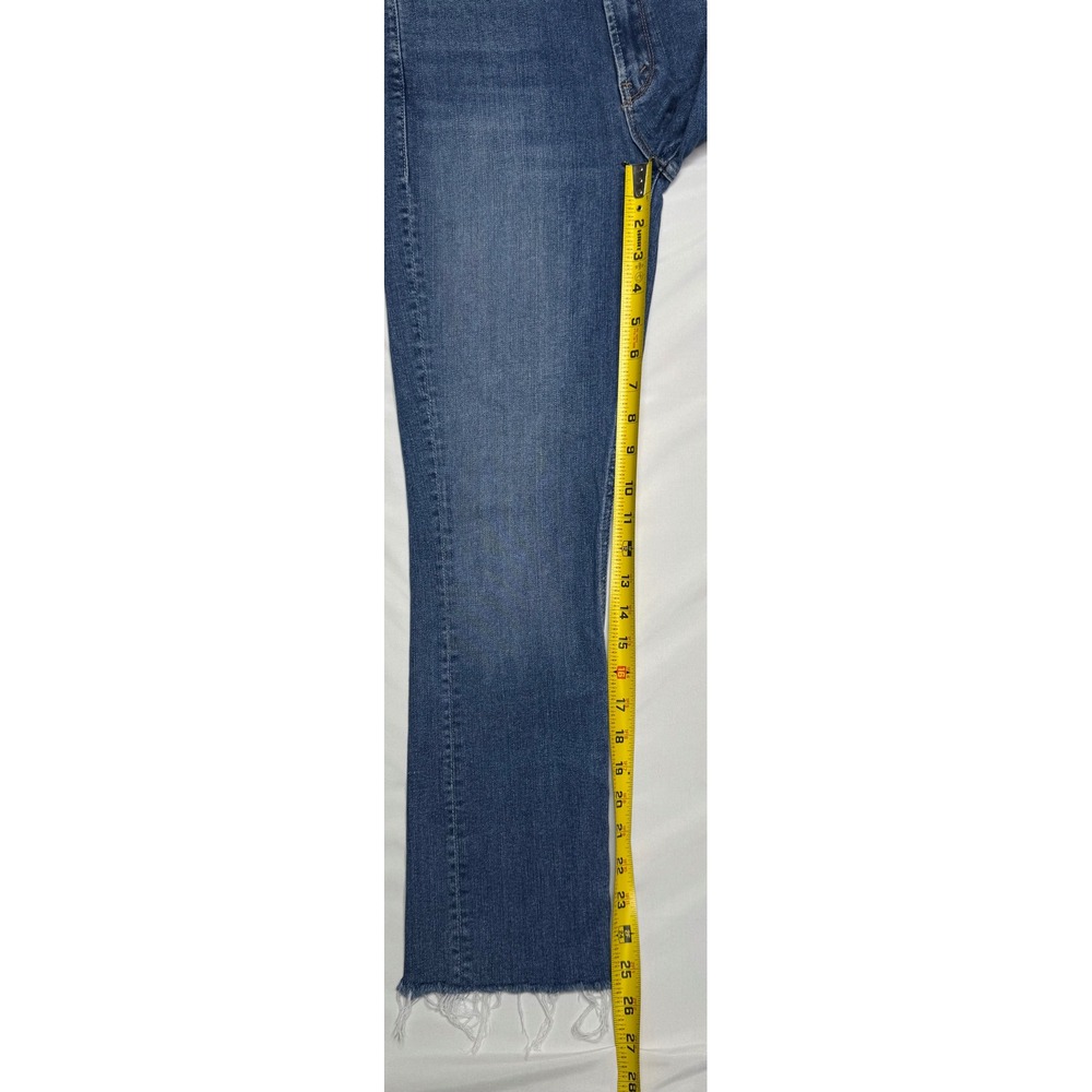 Mother The Mid Rise Dazzler Ankle Fray Jeans This Time Next Year Blue Size 26 - Picture 5 of 7